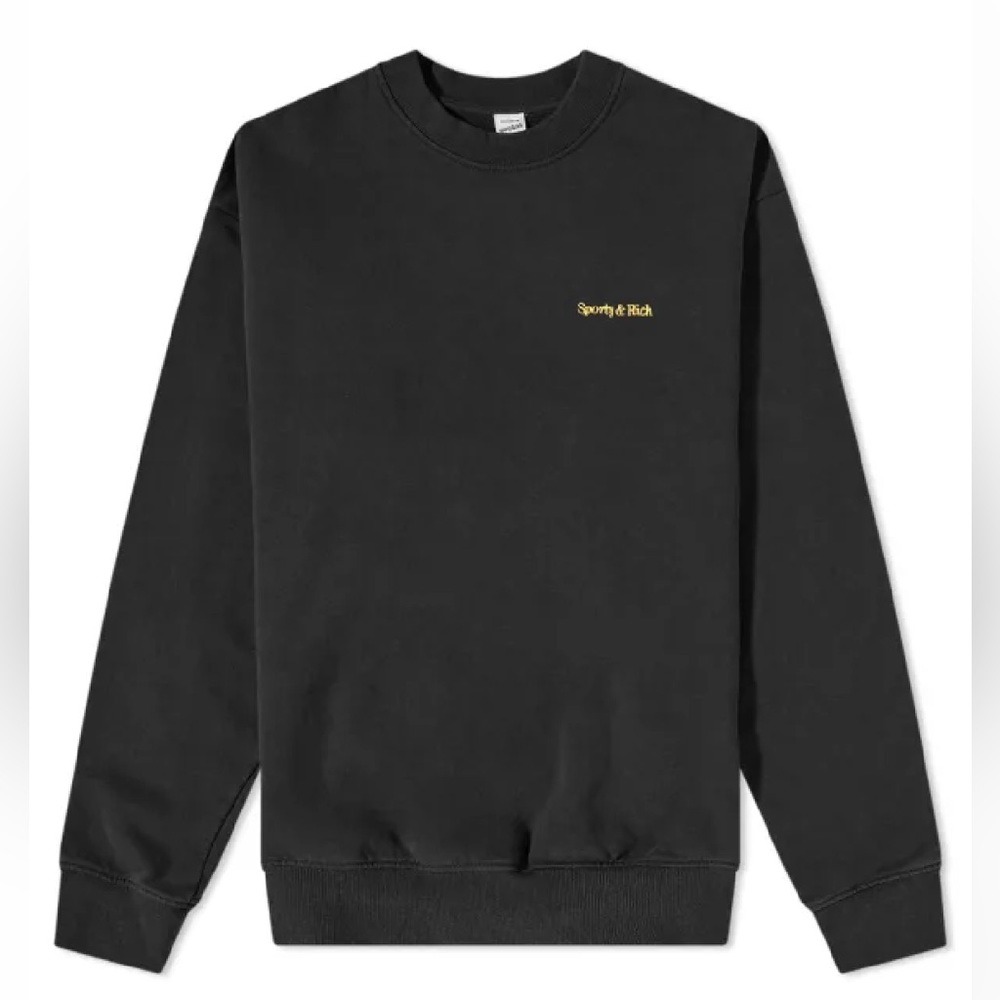 Sporty & Rich Classic Logo Crewneck Black